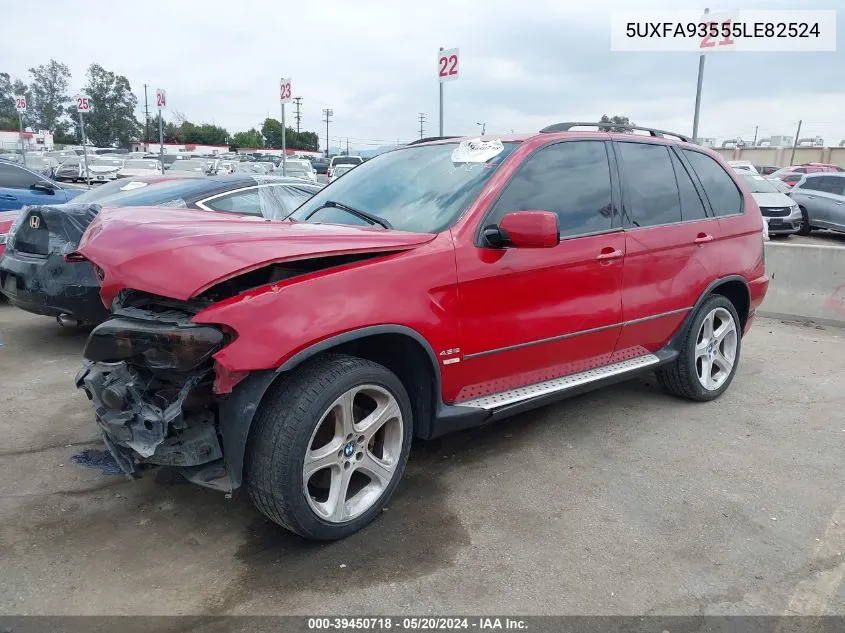 2005 BMW X5 4.8Is VIN: 5UXFA93555LE82524 Lot: 39450718