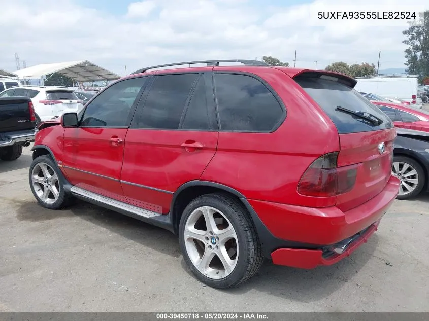 2005 BMW X5 4.8Is VIN: 5UXFA93555LE82524 Lot: 39450718