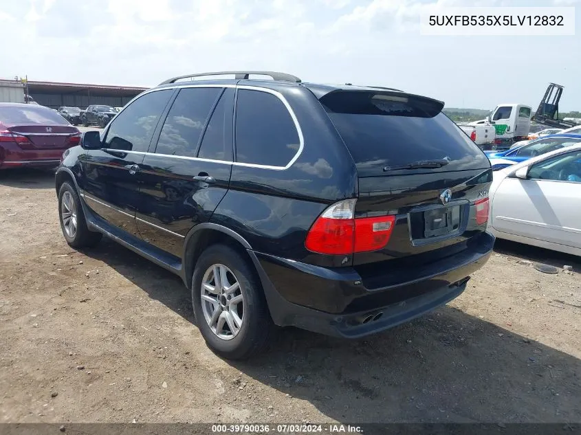 2005 BMW X5 4.4I VIN: 5UXFB535X5LV12832 Lot: 39790036