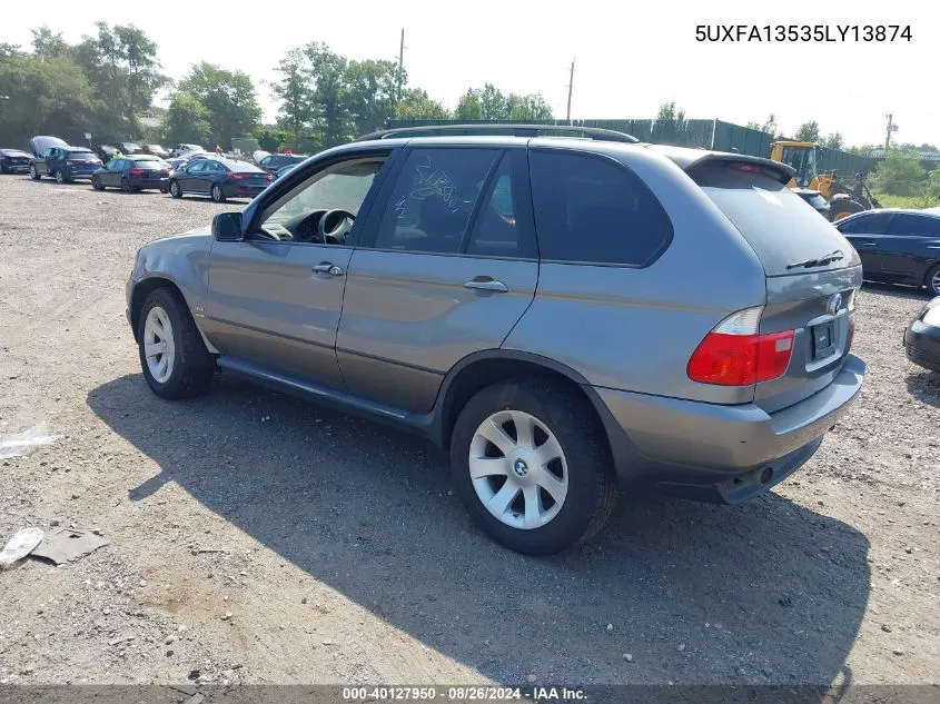 2005 BMW X5 3.0I VIN: 5UXFA13535LY13874 Lot: 40127950