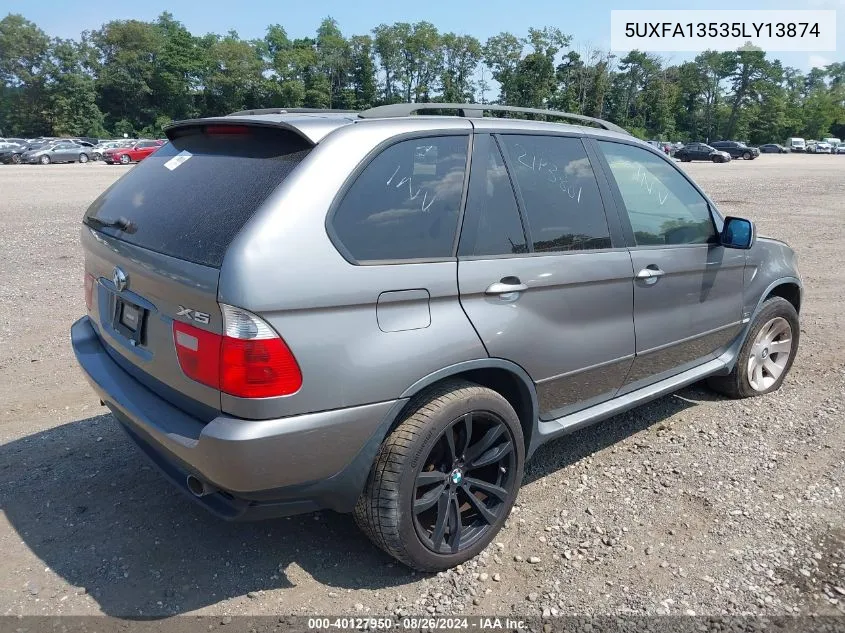 2005 BMW X5 3.0I VIN: 5UXFA13535LY13874 Lot: 40127950