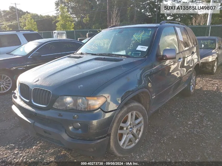 5UXFA13585LU49807 2005 BMW X5 3.0I