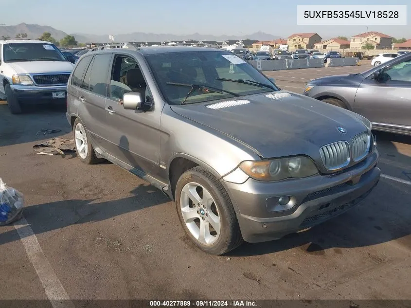 2005 BMW X5 4.4I VIN: 5UXFB53545LV18528 Lot: 40277889