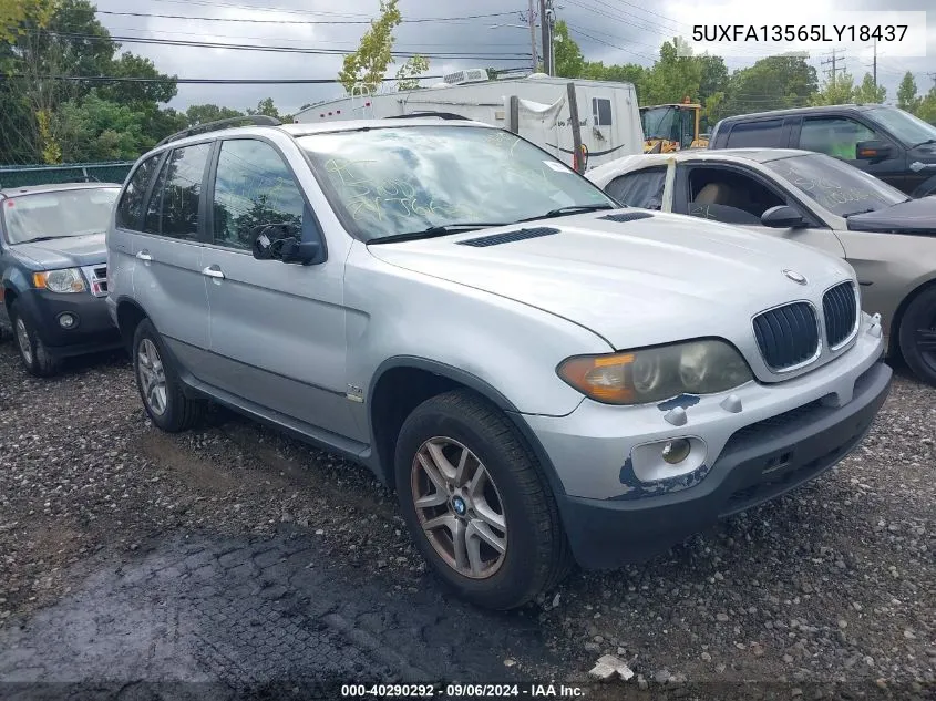 2005 BMW X5 3.0I VIN: 5UXFA13565LY18437 Lot: 40290292