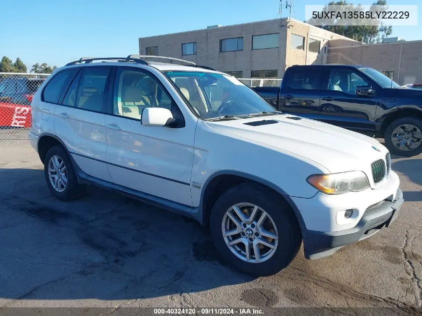 5UXFA13585LY22229 2005 BMW X5 3.0I