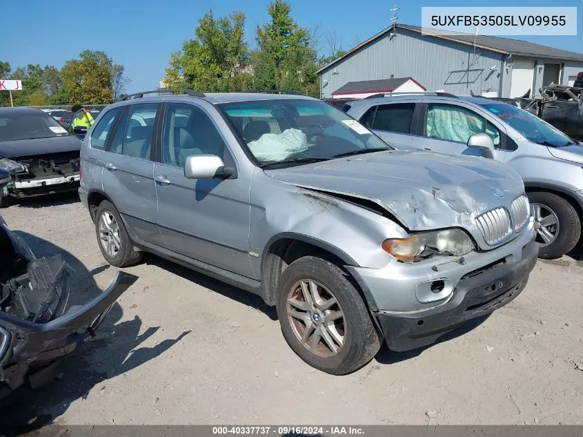 2005 BMW X5 4.4I VIN: 5UXFB53505LV09955 Lot: 40337737