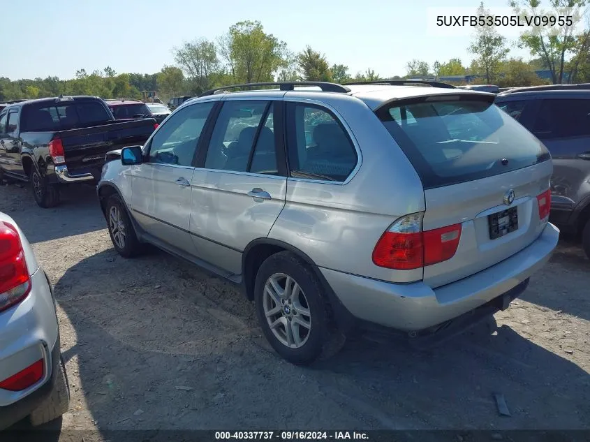 2005 BMW X5 4.4I VIN: 5UXFB53505LV09955 Lot: 40337737