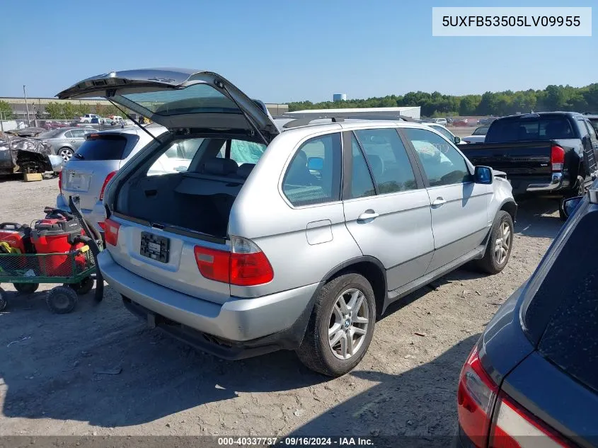 2005 BMW X5 4.4I VIN: 5UXFB53505LV09955 Lot: 40337737