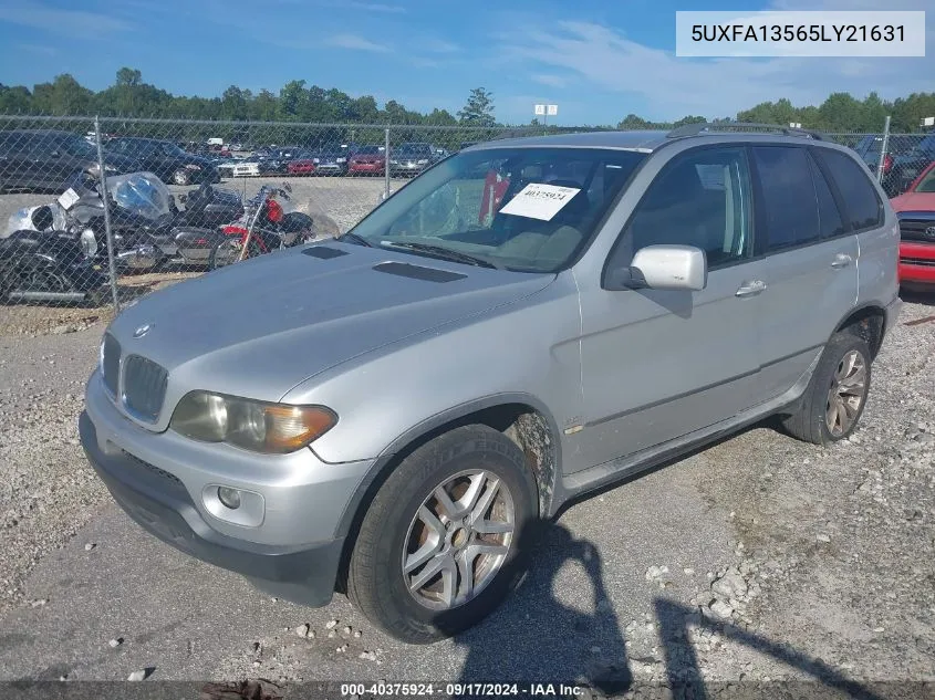 2005 BMW X5 3.0I VIN: 5UXFA13565LY21631 Lot: 40375924