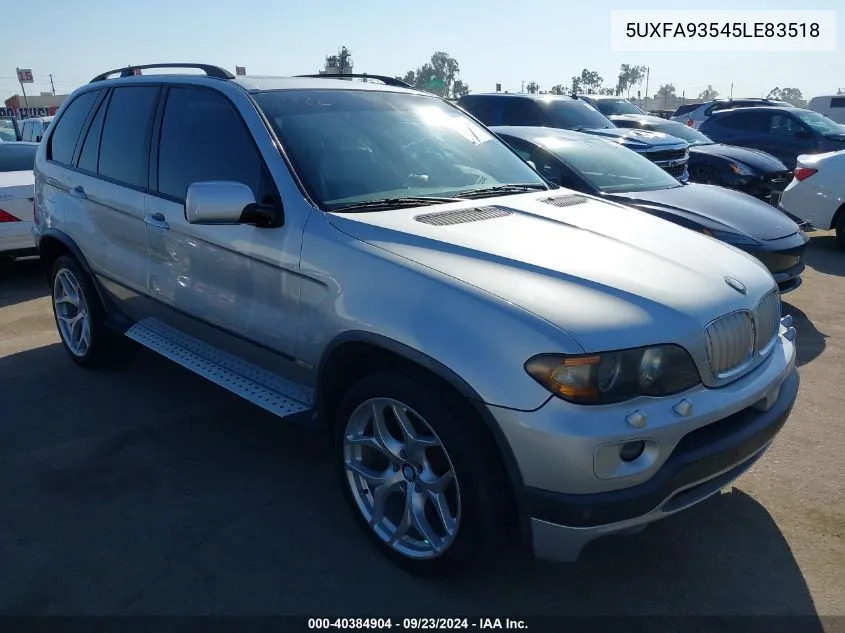 2005 BMW X5 4.8Is VIN: 5UXFA93545LE83518 Lot: 40384904