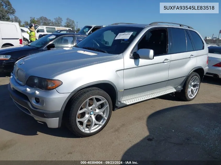 2005 BMW X5 4.8Is VIN: 5UXFA93545LE83518 Lot: 40384904