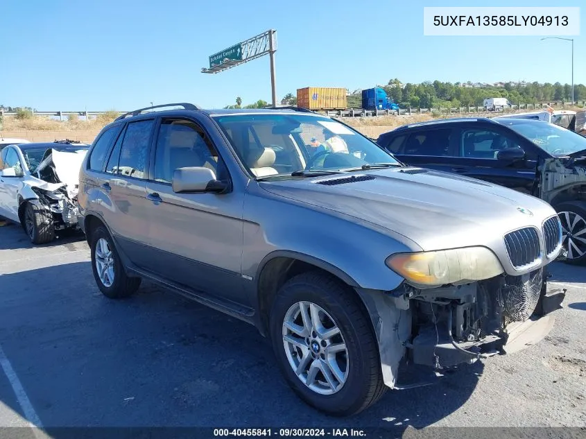 2005 BMW X5 3.0I VIN: 5UXFA13585LY04913 Lot: 40455841