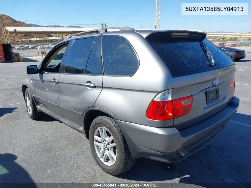 2005 BMW X5 3.0I VIN: 5UXFA13585LY04913 Lot: 40455841