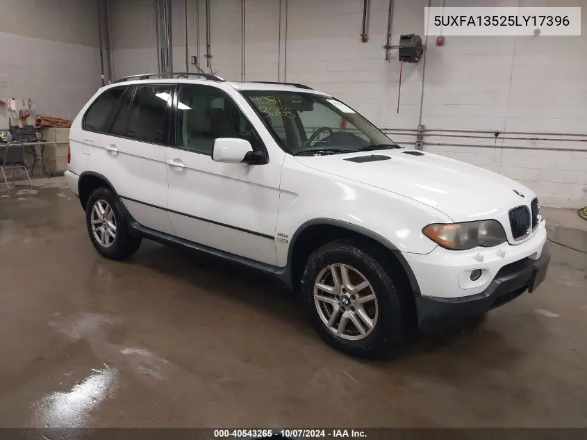 2005 BMW X5 3.0I VIN: 5UXFA13525LY17396 Lot: 40543265