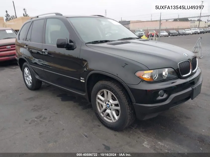 2005 BMW X5 3.0I VIN: 5UXFA13545LU49397 Lot: 40586722