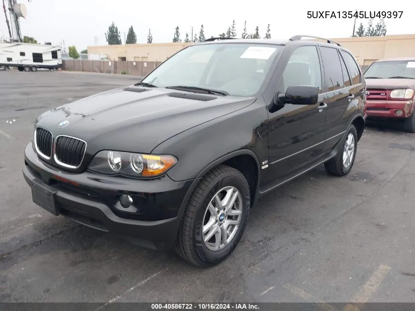 2005 BMW X5 3.0I VIN: 5UXFA13545LU49397 Lot: 40586722