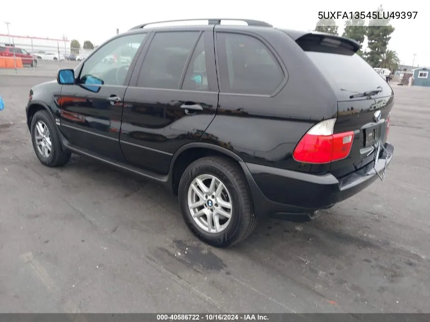 2005 BMW X5 3.0I VIN: 5UXFA13545LU49397 Lot: 40586722