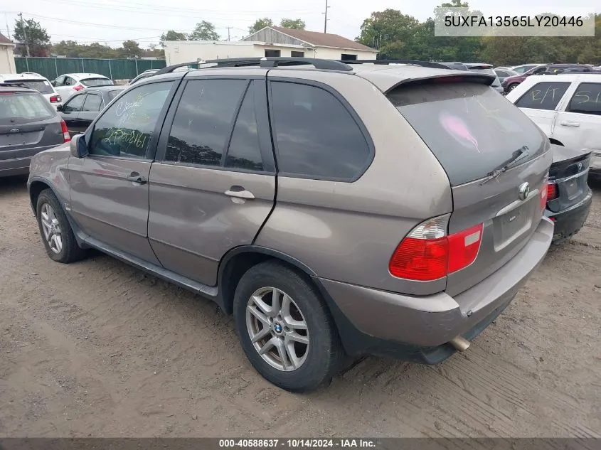 2005 BMW X5 3.0I VIN: 5UXFA13565LY20446 Lot: 40588637