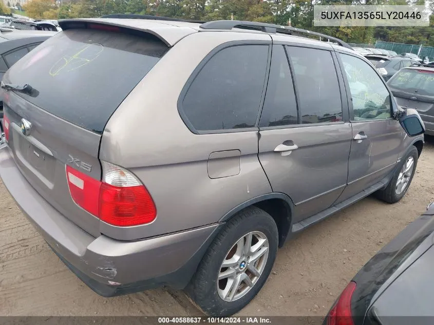 2005 BMW X5 3.0I VIN: 5UXFA13565LY20446 Lot: 40588637