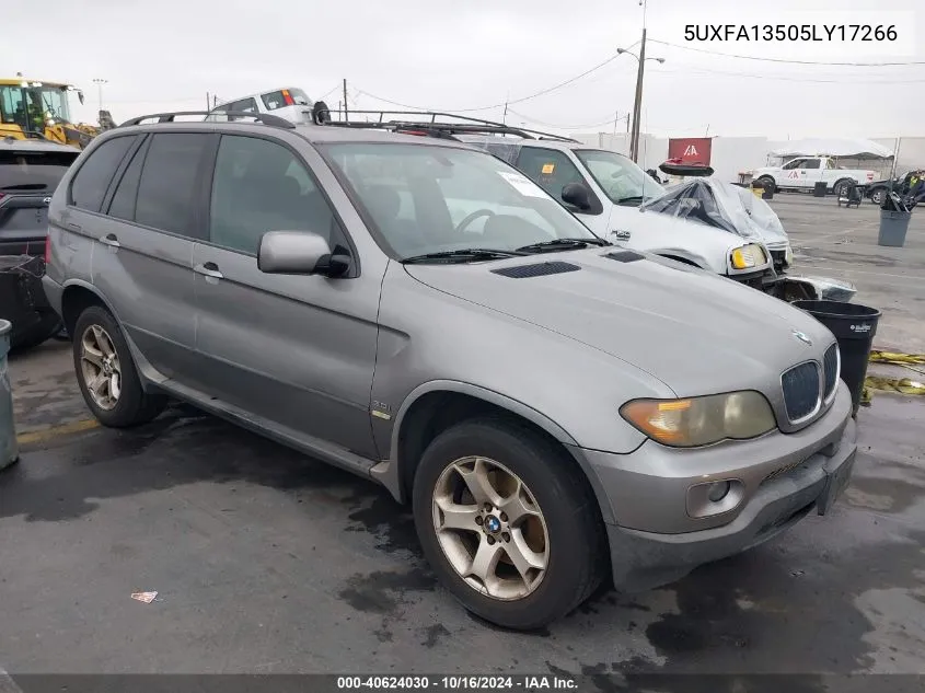 2005 BMW X5 3.0I VIN: 5UXFA13505LY17266 Lot: 40624030