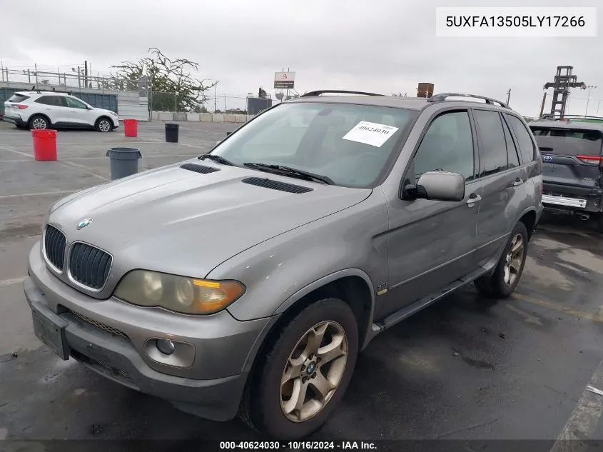 5UXFA13505LY17266 2005 BMW X5 3.0I