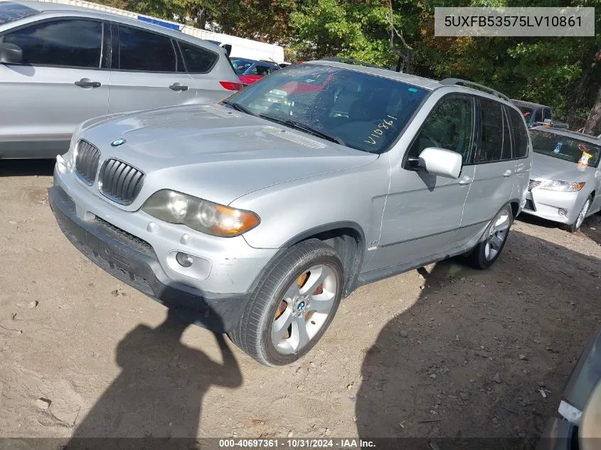 2005 BMW X5 4.4I VIN: 5UXFB53575LV10861 Lot: 40697361