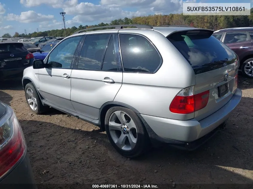 2005 BMW X5 4.4I VIN: 5UXFB53575LV10861 Lot: 40697361