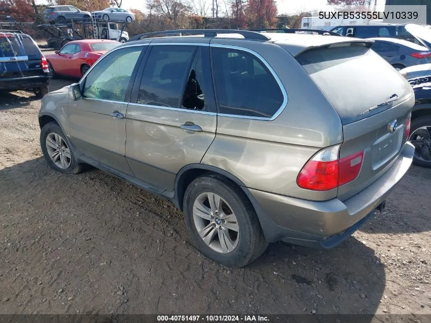 2005 BMW X5 4.4I VIN: 5UXFB53555LV10339 Lot: 40751497