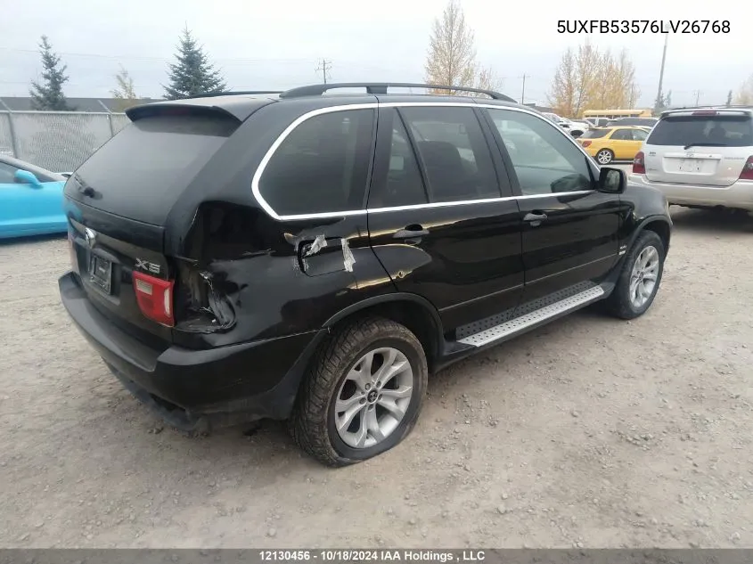 2006 BMW X5 VIN: 5UXFB53576LV26768 Lot: 12130456