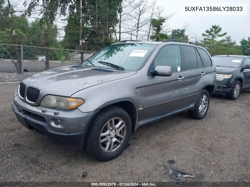 2006 BMW X5 3.0I VIN: 5UXFA13586LY28033 Lot: 39922979