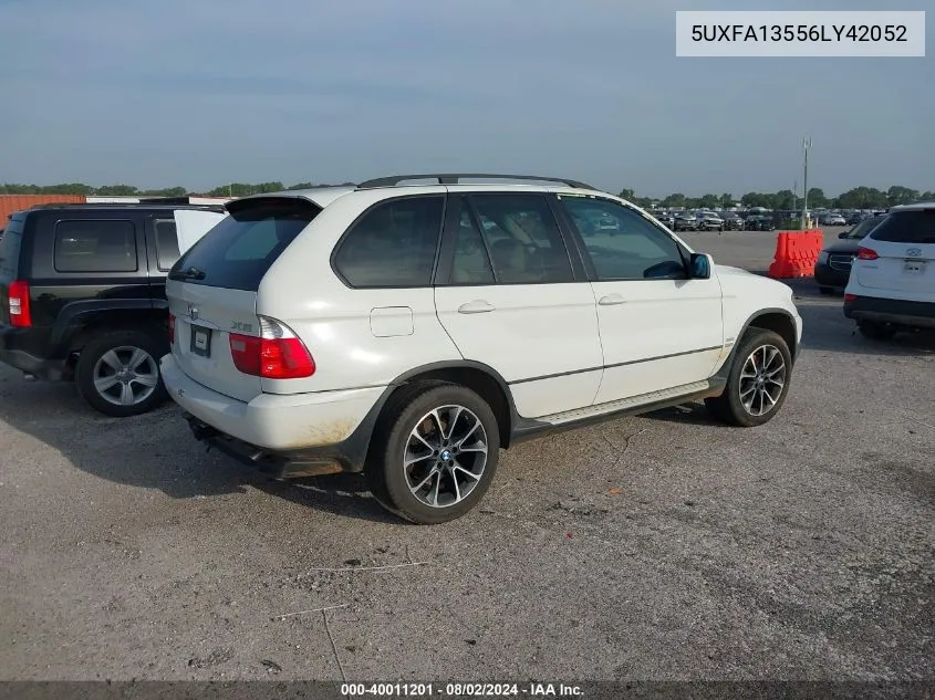 2006 BMW X5 3.0I VIN: 5UXFA13556LY42052 Lot: 40011201