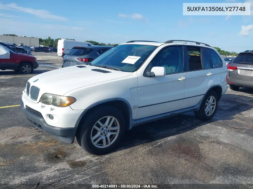 2006 BMW X5 3.0I VIN: 5UXFA13506LY27748 Lot: 40214991