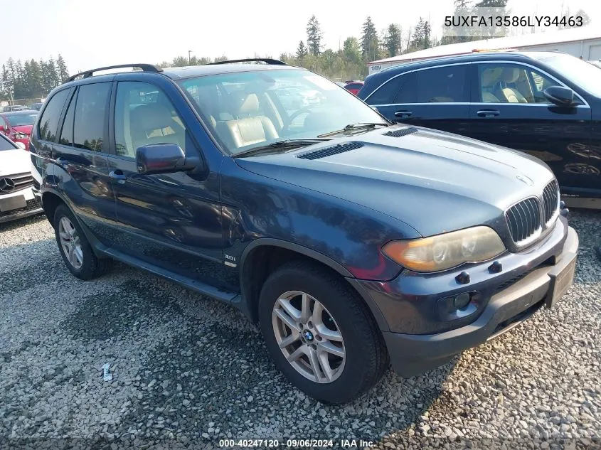 2006 BMW X5 3.0I VIN: 5UXFA13586LY34463 Lot: 40247120