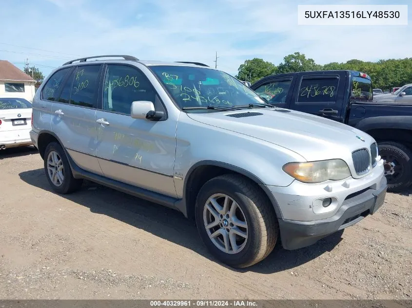 2006 BMW X5 3.0I VIN: 5UXFA13516LY48530 Lot: 40329961