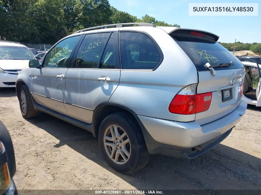 2006 BMW X5 3.0I VIN: 5UXFA13516LY48530 Lot: 40329961