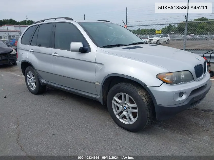 2006 BMW X5 3.0I VIN: 5UXFA13536LY45211 Lot: 40334936