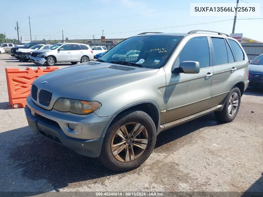 2006 BMW X5 3.0I VIN: 5UXFA13566LY25678 Lot: 40340614