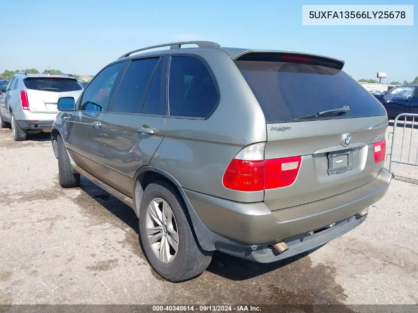 2006 BMW X5 3.0I VIN: 5UXFA13566LY25678 Lot: 40340614