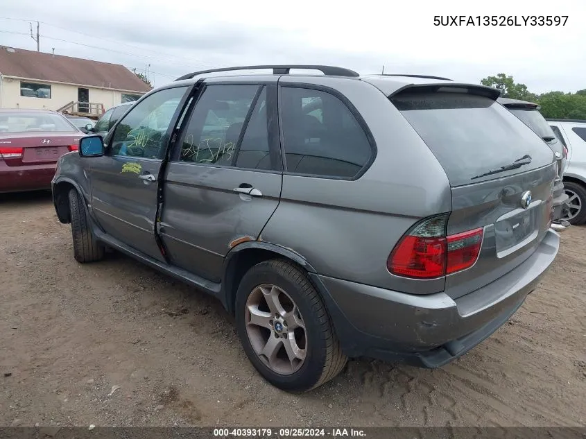 2006 BMW X5 3.0I VIN: 5UXFA13526LY33597 Lot: 40393179