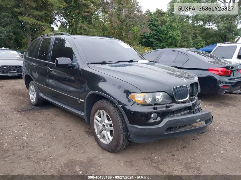 2006 BMW X5 3.0I VIN: 5UXFA13586LY25827 Lot: 40438169