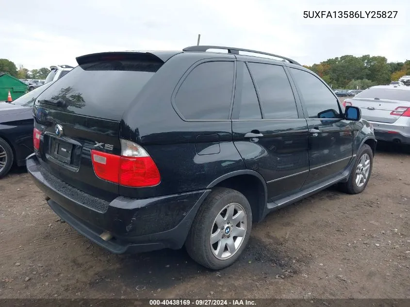 2006 BMW X5 3.0I VIN: 5UXFA13586LY25827 Lot: 40438169