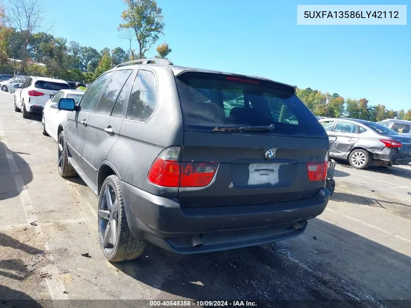 2006 BMW X5 3.0I VIN: 5UXFA13586LY42112 Lot: 40548358