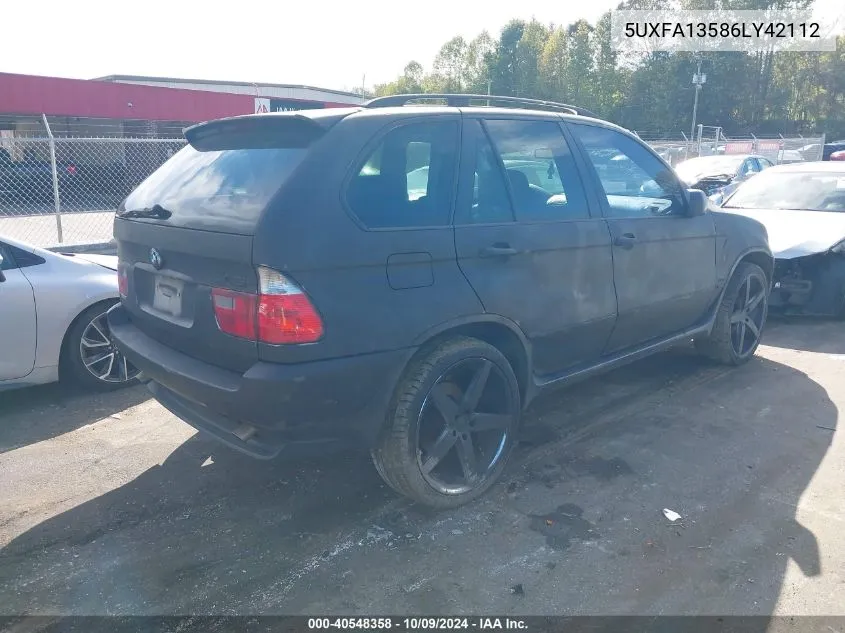 2006 BMW X5 3.0I VIN: 5UXFA13586LY42112 Lot: 40548358