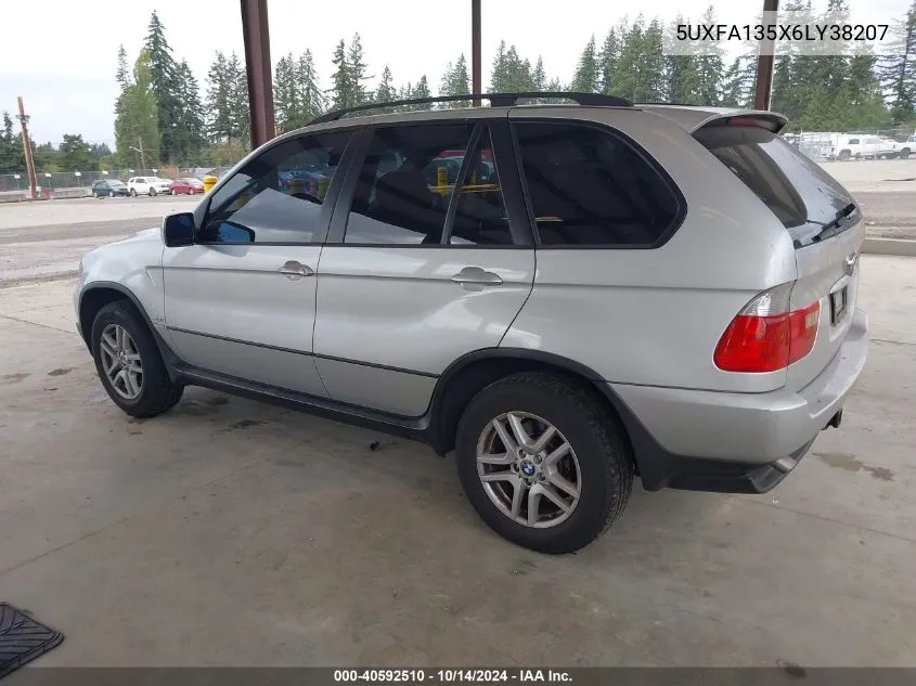 2006 BMW X5 3.0I VIN: 5UXFA135X6LY38207 Lot: 40592510