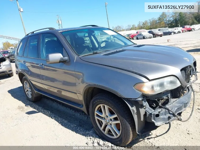 2006 BMW X5 3.0I VIN: 5UXFA13526LY27900 Lot: 40616503