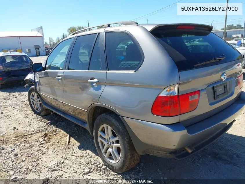 2006 BMW X5 3.0I VIN: 5UXFA13526LY27900 Lot: 40616503