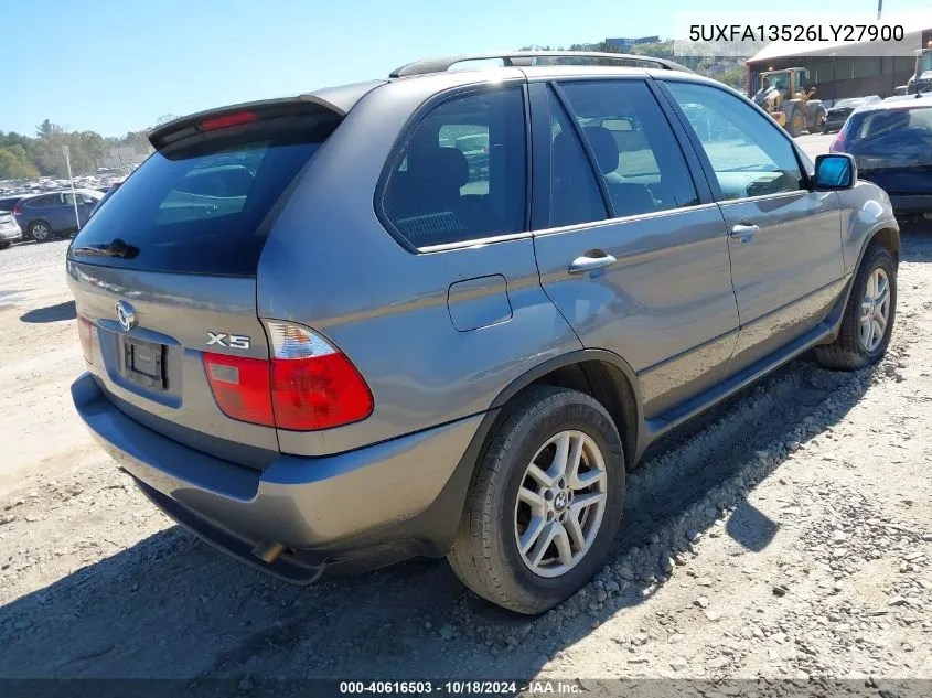 2006 BMW X5 3.0I VIN: 5UXFA13526LY27900 Lot: 40616503