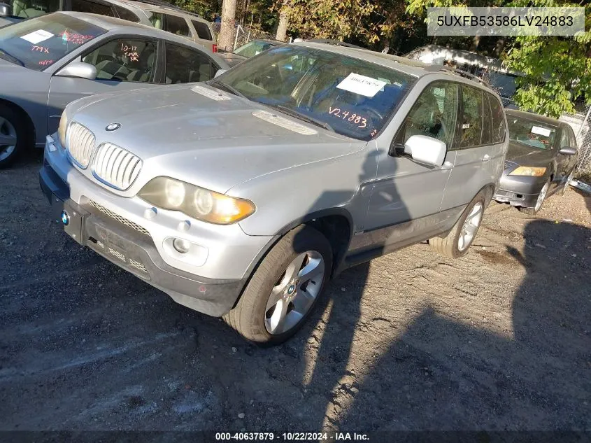 2006 BMW X5 4.4I VIN: 5UXFB53586LV24883 Lot: 40637879