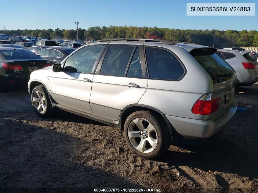 2006 BMW X5 4.4I VIN: 5UXFB53586LV24883 Lot: 40637879