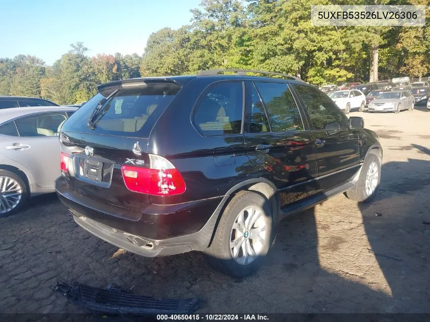 5UXFB53526LV26306 2006 BMW X5 4.4I